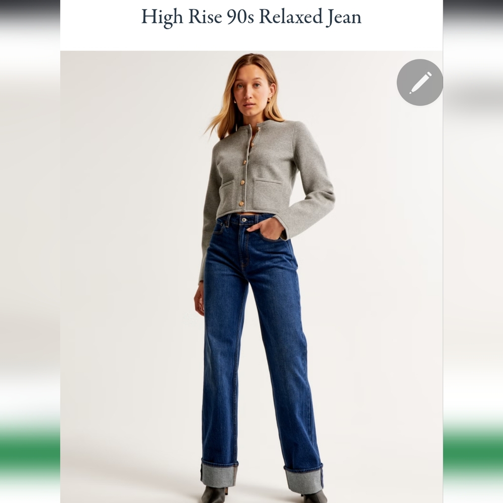Abercrombie & Fitch High Rise 90s Relaxed Blue Jeans